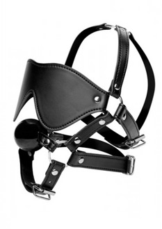 XR Brands Eye Mask Harness with Ball Gag