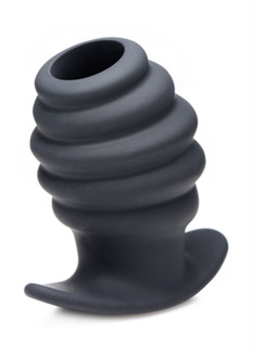 XR Brands Hive Ass Tunnel - Silicone Ribbed Hollow Anal Plug - Large