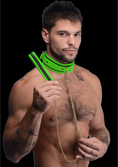 XR Brands Kink in the Dark - Glow in the Dark Collar and Leash