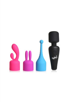 XR Brands Mini Wand Massager with 3 Attachments