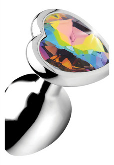 XR Brands Rainbow Prism - Heart Butt Plug - Small