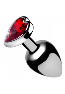 XR Brands Red Heart Gem - Butt Plug - Medium