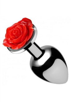 XR Brands Red Rose - Butt Plug - Small