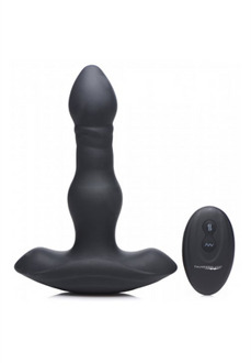 XR Brands Vibrating and Thrusting Silicone Butt Plug with Remote Control