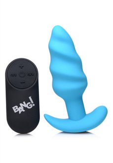 XR Brands Vibrating Silicone Swirl Butt Plug with Remote Control