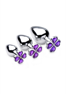 XR Brands Violet Flower - Butt Plug Set - 3 Pieces