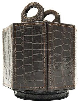 XRHYY PU Leer Draaibare Afstandsbediening Houder Opslag Container Voor Remote Telefoon Brillen Organisator Pen Potlood Showcase Doos bruin-2