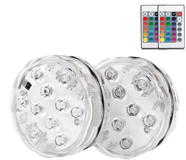 Xryl 16 Kleur Outdoor Lamp Dompelpomp Licht Rgb Onderwater Lamp Afstandsbediening Waterdichte Licht Voor Zwembad Tuin Party 1stk