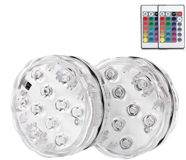 Xryl 16 Kleur Outdoor Lamp Dompelpomp Licht Rgb Onderwater Lamp Afstandsbediening Waterdichte Licht Voor Zwembad Tuin Party 2stk