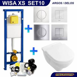 Xs Toiletset 10 Villeroy & Boch O.Novo Met Argos/Delos Drukplaat Wisa