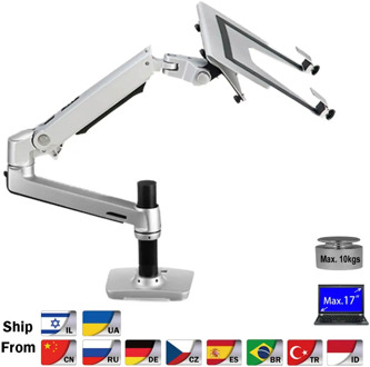 XSJ8012CT Aluminum Alloy Desktop Mount Dual Use 17-27 inch Monitor Support 17 inch Laptop Holder Mechanical Spring Arm Notebook