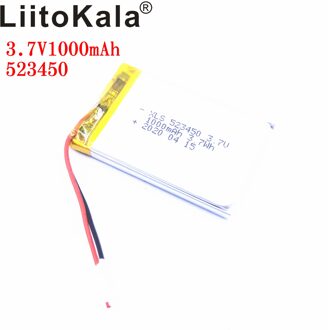 Xsl 3.7V 523450 1000 Mah Lithium Polymeer Oplaadbare Batterij Li-Ion Batterij Voor Smart Telefoon Dvd MP3 MP4 Led Lamp 20stk