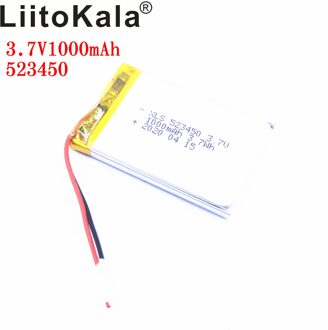 Xsl 3.7V 523450 1000 Mah Lithium Polymeer Oplaadbare Batterij Li-Ion Batterij Voor Smart Telefoon Dvd MP3 MP4 Led Lamp 2stk