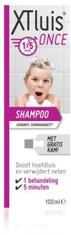 XT Luis – Once Shampoo – 100 ml – 1x5 Min Behandeling – Inclusief Kam – Tegen Hoofdluis & Neten