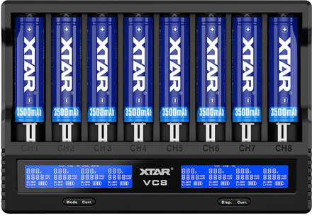 XTAR 18650 Charger VC8 VC4 VC4S VC2S LCD USB CHARGER Fast Charging 10440/14500/14650/18350/18650/ 20700 //21700 Battery Charger