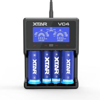 Xtar VC4 Lader Universele Lcd-scherm Usb Ni-Mh/Ni-Cd Li-Ion Battery Charger 18650 20700 21700 22650 18500 18700
