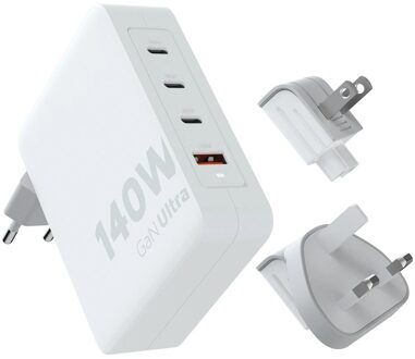 Xtorm GaN-Ultra Travel Charger 140W USB-C USB-A Oplader Wit