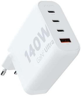 Xtorm GaN2-Ultra Thuislader - 140W - 4 poorten - GaN technologie - Power Delivery & Quick Charge - Multiport lader - Gerecycled ABS Wit