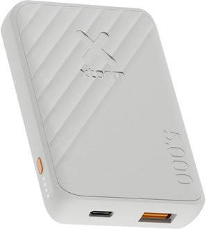 Xtorm Go2 Powerbank - 5.000 mAh - Dubbele poorten - Krachtige powerbank - Duurzame technologie - Ash White Wit