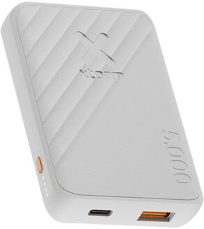 Xtorm Go2 Powerbank - 5.000 mAh - Dubbele poorten - Krachtige powerbank - Duurzame technologie - Ash White Wit