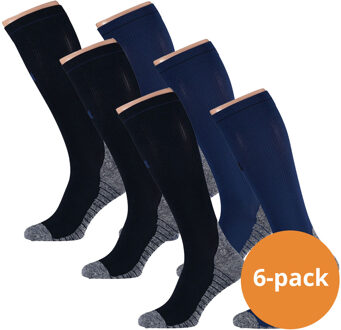 Xtreme Compressie Sokken Hardlopen 6-pack Multi Blue-45/47 Blauw - 45/47