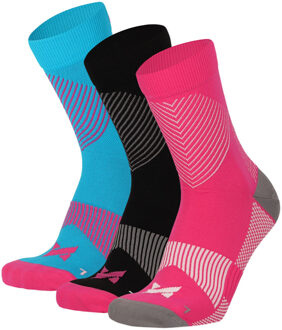 Xtreme Compressiesokken Quarter 3-pack Multi Pink-39/42 - 39/42