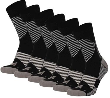 Xtreme Compressiesokken Quarter 6-pack Multi Black-39/42 Zwart - 39/42