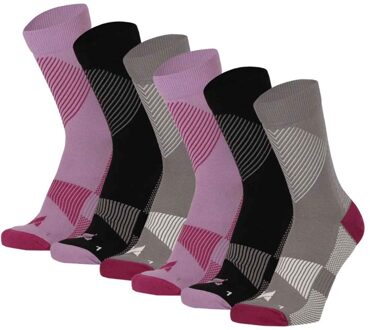 Xtreme Compressiesokken Quarter 6-pack Multi Purple-39/42 Paars - 39/42