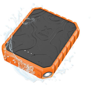 Xtreme Powerbank Rugged 20W - 10.000mAh waterdicht met zaklamp Powerbank Oranje