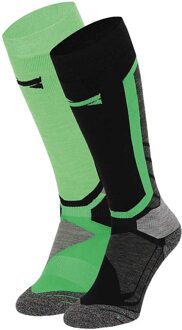 Xtreme Snowboard Sokken 2-pack Multi Green-42/45 Groen,Zwart - 42/45