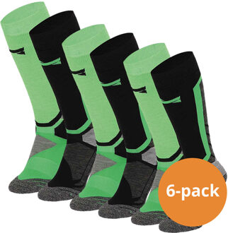 Xtreme Snowboard Sokken 6-pack Multi Green-35/38 Groen,Zwart - 35/38