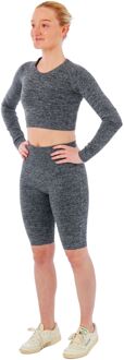 Xtreme Sportswear Dames Sportset - Korte Sportlegging + Sport Croptop - Antraciet Melange-XL - XL