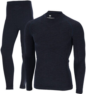 Xtreme Thermoset Heren Merino Wol - Thermoshirt + Thermolegging - Navy Melange-L - L