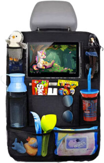 Xtrobb Autostoel organizer - zwart - voor kinderen - tablet/telefoon vak - 61 x 41 cm