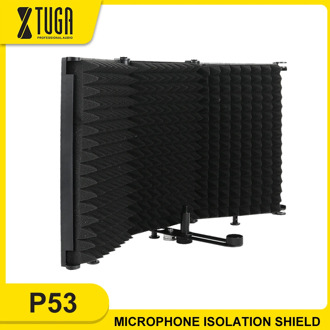 XTUGA 3 Pannels Microphone Isolation Shield Foldable&Portable High Density Sound-Absorbing Foam Panel for Studio Recording