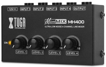 Xtuga 4 Kanaals Geluid Mixer Professionele Ultra Low-Noise Audio Sound Mixer Versterker Voor Toetsenborden, Mixers, muziekinstrumenten