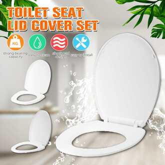 Xueqin Vierkante Ronde Universele Slow-Close Toilet Seat Deksel Cover Set Abs Dikker Toiletbril Vervanging Antibacteriële 3Types O type