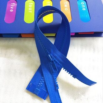 Xunzhe 5 Pcs Blauw 50/60/70 Cm 5 # Ritsen Open End Hars Rits Voor Naaien Kleding lange Jas Donsjack Diy Naaien 70cm