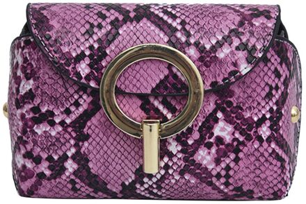 Xwomen heuptas Outdoor Hasp Serpentine print Borst Telefoon houder riem Tassen fanny pack Bauchtasche Paars