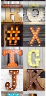XXL behang houten marquee letters oranje, beige, grijs, rood Blauw, Oranje, Rood, Beige, Grijs