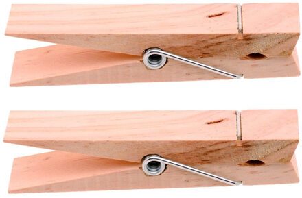 XXL Wasknijpers - 2x - 15 x 3,5 cm - hout - mega knijpers - hobby en organiseren