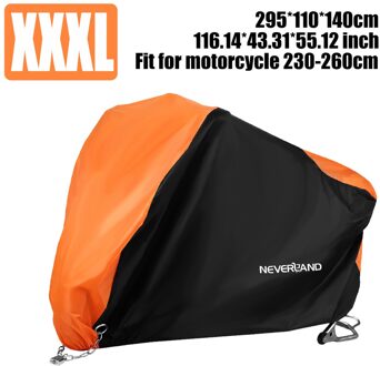 Xxxl 295Cm Zwart Zilver Water Regen Proof Motorcycle Covers Motoren Stof Sneeuw Uv Zon Scooter Protector Cover Outdoor D35