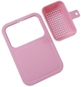 Xyj 1 Pcs Keuken Koken Snijplank Plastic Wassen Afdruiprek Multifunctionele Huishoudelijke Praktische Accessoire Groenten Opslag A.roze