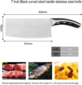 Xyj Chinese Slimme Hakmes 4CR14 Rvs Servisch Keukenmes Hakken Bone Slagersmes Keuken Accessoires zwart handvat
