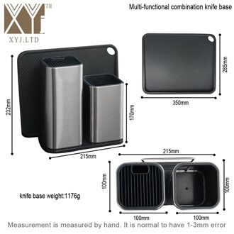 XYj Mode Keukenmes Stand Roestvrijstalen Keukenmes Houder Mes Stand Multifunctionele Keuken Plank 8 inch Koken Tool 3 stk dubbele stand
