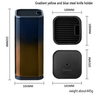 XYj Mode Keukenmes Stand Roestvrijstalen Keukenmes Houder Mes Stand Multifunctionele Keuken Plank 8 inch Koken Tool 8 duim geel groen