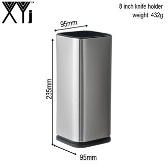 XYj Mode Keukenmes Stand Roestvrijstalen Keukenmes Houder Mes Stand Multifunctionele Keuken Plank 8 inch Koken Tool 8 duim zilver