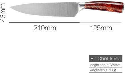 Xyj Rvs Keuken Tool Set 8 ''Chef Brood Snijden 7'' Hakken Santoku Messen 5 ''Utility Santoku 3.5'' Paring Slicer F 8 chef mes
