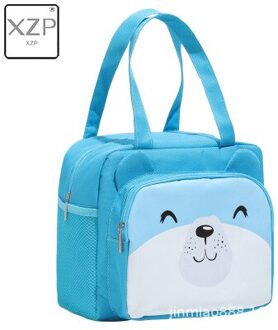 Xzp Draagbare Geïsoleerde Thermische Voedsel Picknick Lunch Tas Doos Tote Cartoon Tote Voedsel Verse Koeler Tassen Pouch Voor Vrouwen Meisje kids lucht blauw