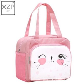 Xzp Draagbare Geïsoleerde Thermische Voedsel Picknick Lunch Tas Doos Tote Cartoon Tote Voedsel Verse Koeler Tassen Pouch Voor Vrouwen Meisje kids Roze